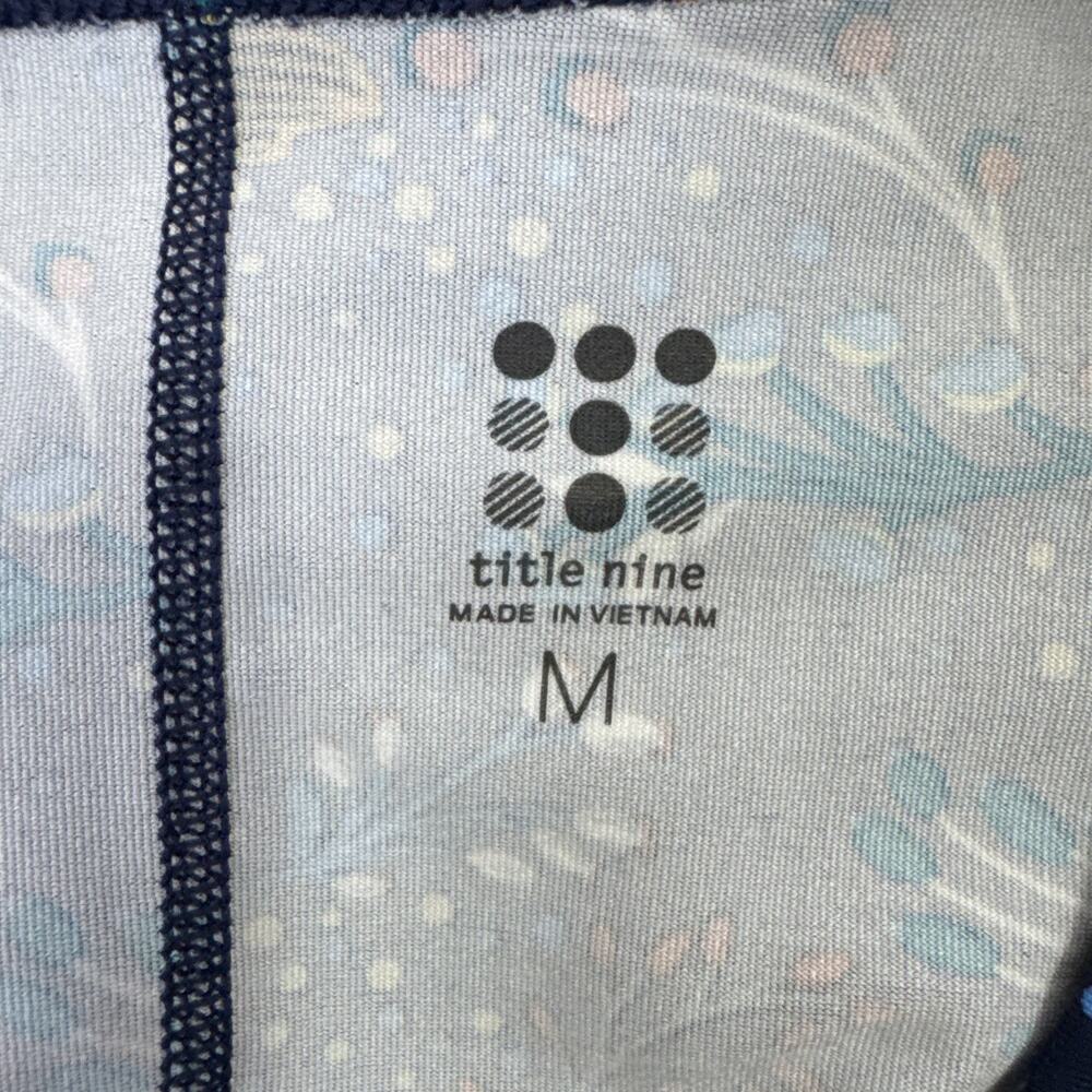 Title Nine Fit & Flare Dream 3/4 Sleeve Dress Flora Fest Pattern Navy Blue sz M - Picture 7 of 7